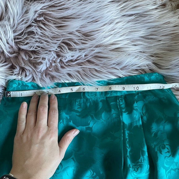 Papell Too Vintage Teal Silk Skirt - Picture 6 of 7